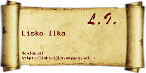 Lisko Ilka névjegykártya